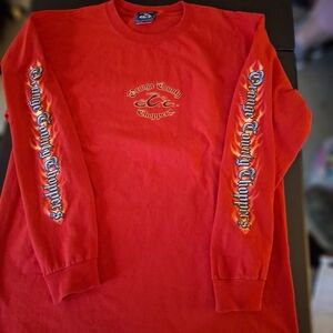 Vintage Orange County Choppers Long Sleeve Shirt Size Large Red Lg